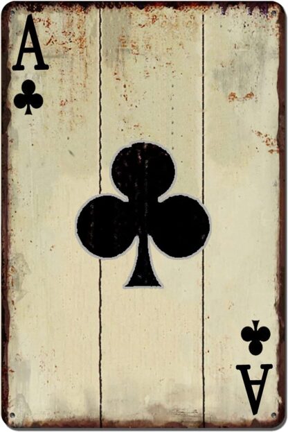 8″x12″ Vintage Poker Wall Decor Metal Aluminum Sign - Club Ace