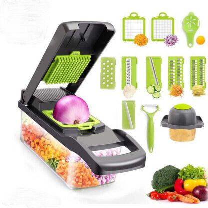 14-In-1 Vegetable Fruit Chopper Cutter Food Onion Veggie Dicer Slicer Kitchen