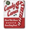 Retro Christmas Metal Sign Candy Canes Metal Aluminum Sign 8"x12"
